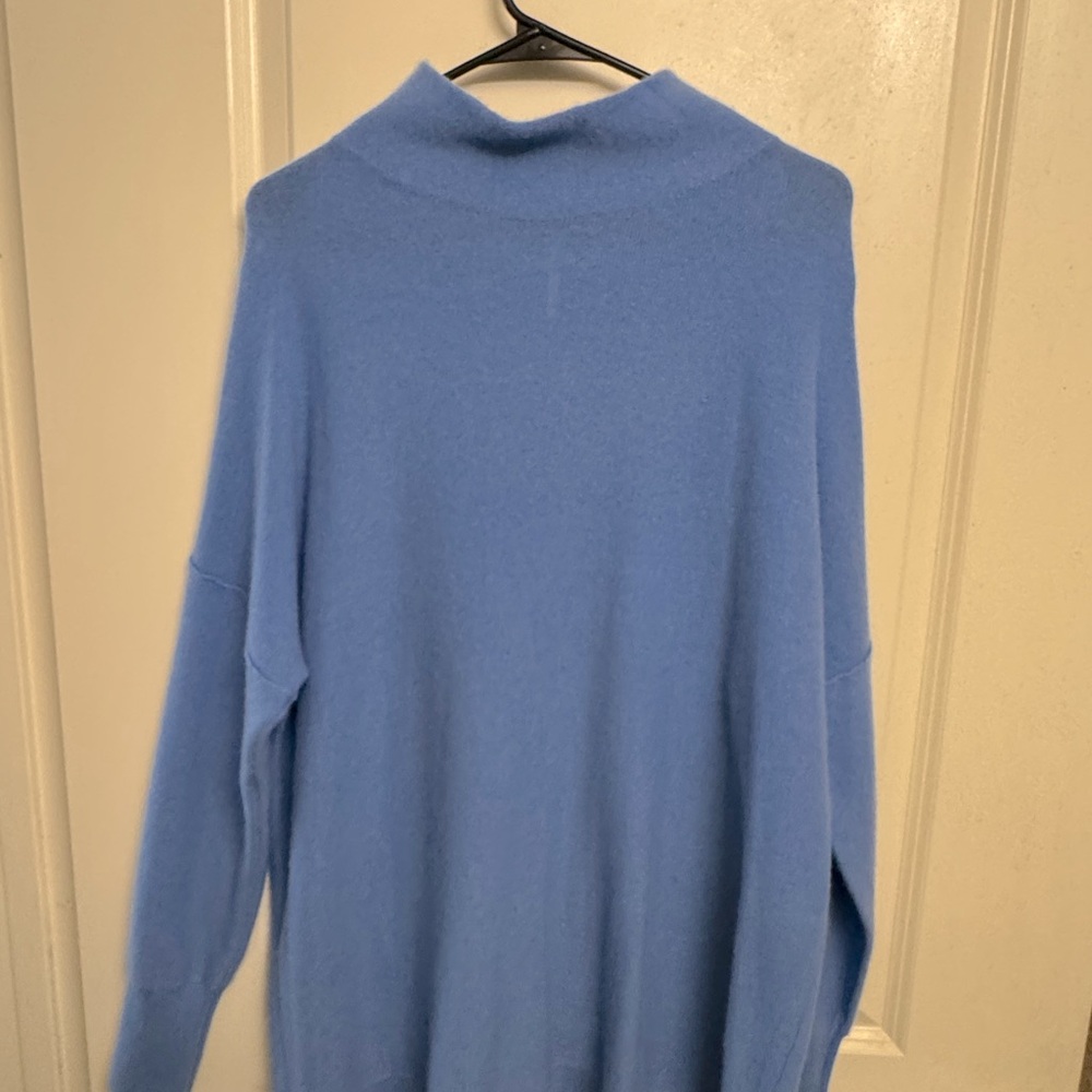 Free People Blue Cashmere Turtleneck Tunic Sweater